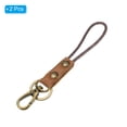 thumbnail image 3 of Uxcell 6 Inch Leather Lanyard Leather Rope Wristlet Bracelet Keychain Wrist Strap Brown 2 Pack, 3 of 5