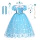 thumbnail image 1 of Disfraz de Frozen 2 de Disney para niñas, disfraz de Reina de la nieve, Elsa, vestido de princesa con lentejuelas azules, ropa de fiesta de cumpleaños y Carnaval para niños, 5-6T (etiqueta 130) Gao Jinjia LED, 1 of 2