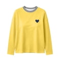 thumbnail image 4 of Zormilly Long Sleeve Shirts for Women Striped Crew Neck Casual Plus Size Blouses Heart Printed Fashion Loose Fall Outfits, S-5XL, 4 of 6