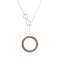 thumbnail image 2 of Delight Jewelry Acrylic 1 1/2" Ring Rose Goldtone Silver tone Elegant Infinity Lariat Necklace, 2 of 4