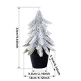 thumbnail image 3 of Vintage Ornament Set Vintage Christmas Ornament Strength Ornament Special Christmas Ornament Sparkly Ornament Snow Tabletop Christmas Trees Snow Flocked Mini Tabletop Trees With Wooden Base Desk, 3 of 3