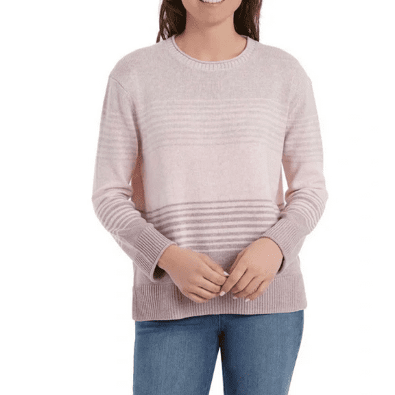 Ella Moss Womens Pink Gradient Striped Knit Sweater, Large