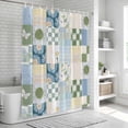 thumbnail image 6 of Spring Floral Checkered Shower Curtain, Waterproof Shower Curtains for Bathroom, Sage Green Daisy Buffalo Plaid Washable Fabric Bathtub Curtain Set Bath Decor with 12 Hooks Standard 72"x72", 6 of 8