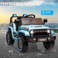 thumbnail image 5 of 12V Ride On Truck Car,Battery PoweRed Electric Vehicle Toy with Parent Remote Control,Spring Suspension,3 Speeds,LED Light,Music & Horn,Electric Cars Gift for Boy Girl,Blue, 5 of 5