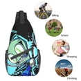 thumbnail image 6 of Invader Zim Sling Bag Crossbody Backpack Chest Bags Diagonally Travel Daypack For Women Men Adults Teen, 6 of 8