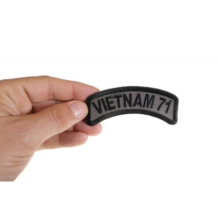 Patch, Small Embroidered Rocker (Iron-On or Sew-On), Vietnam 1971 Tour Patch Military Service, 3.5" x 1.5" Arch
