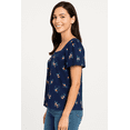 thumbnail image 2 of Lucky Brand Women’s Square Neck Short Sleeve Shirt, Navy Floral Small, 2 of 3