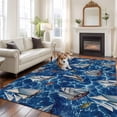thumbnail image 2 of 5x7 Area Rugs for Living Room, Coastal Boat Ocean Non Slip Area Rugs for Kitchen Bedroom Entryway, Coastal Sea Waves Summer Washable Carpet Runner Rug Floor Mats for Bedroom Home Decor, 2 of 8