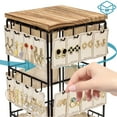 thumbnail image 7 of Sfugno 360 Rotating Earring Display Stands for Selling, Earring Rack Display Holder Stand,Jewelry Display for Vendors Selling Earring Cards,Brown, 7 of 7