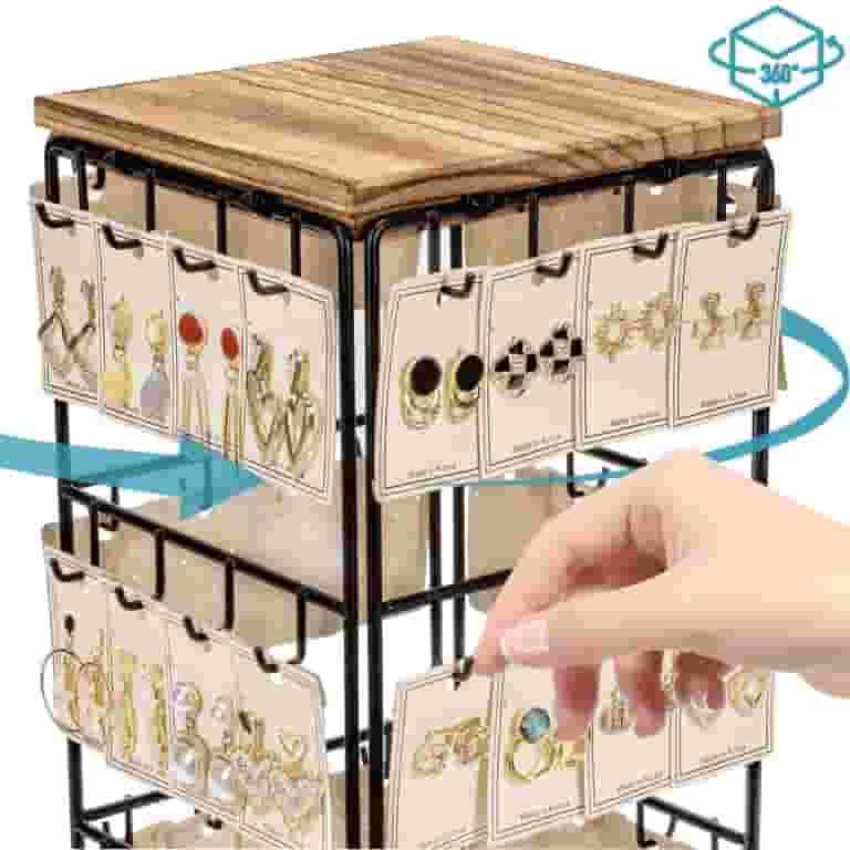 48 Pairs Earring Stand Rotating Acrylic Revolving Spinner New Cards Jewelry 48 Pairs Earring Stand Rotating Acrylic Revolving Spinner New Cards Jewelry