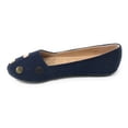 thumbnail image 4 of Victoria K Women's Round Gold Studs Denim Ballerina Flats, 4 of 5