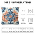 thumbnail image 5 of COMIO  Orange Pillow Covers, Blue Orange Ornamental Seamless Pattern Vintage Paisley Square 18 x 18 Inches Decorative Throw Pillow Covers Cushion for Sofa Bedroom Car, 5 of 5