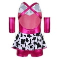 thumbnail image 2 of iiniim Girls Cowgirl Outfit 2 Pcs Shiny Fringe Leotard Tutu Skirt and Headband for Dance Party Hot Pink 16, 2 of 7
