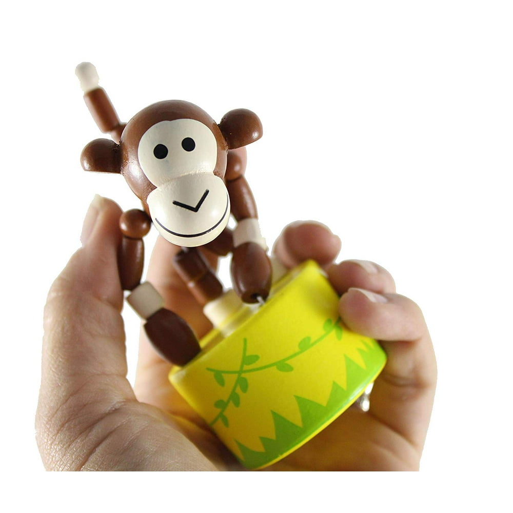 Curious Minds Busy 1 Monkey Wooden Collapsing Thumb Dancing Push