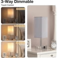 thumbnail image 3 of Luz regulable, lámpara de mesita de noche moderna para dormitorio, sala de estar, lámpara de escritorio LED WhitennSmart, puerto de carga USB, brillo ajustable, táctil, 3 of 5