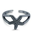 thumbnail image 3 of 9mm - Starfish Toe Band Ring 925 Sterling Silver Thin Adjustable Stylish Rings for Women, 3 of 5