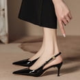 thumbnail image 6 of Ynynloco Women's Slingback High Heels Pointed Toe Stilettos Metal Buckle, Dress Party, Wedding, Pump Shoes, 6 of 7