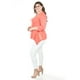 thumbnail image 2 of Blusa asimetrica con detalles de encaje Roman Fashion /Tallas Extras, 274 (Coral) coral 38, 2 of 6