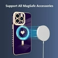 thumbnail image 2 of for iPhone 13 Pro Max Case [Support Magsafe] Love Heart Pattern Magnetic Plating Electroplate Luxury Elegant Case Camera Protector Soft TPU Shockproof Protective Corner Back Cover -Purple, 2 of 6