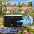 thumbnail image 5 of Ourlife Digital Camera for Kids, 4K 48MP Point and Shoot Camera with 2.0" Flip Screen, 18X Digital Zoom, Anti Shake, 32GB Memory Card, Compact Camera for Teens & Beginners, Black, 5 of 10