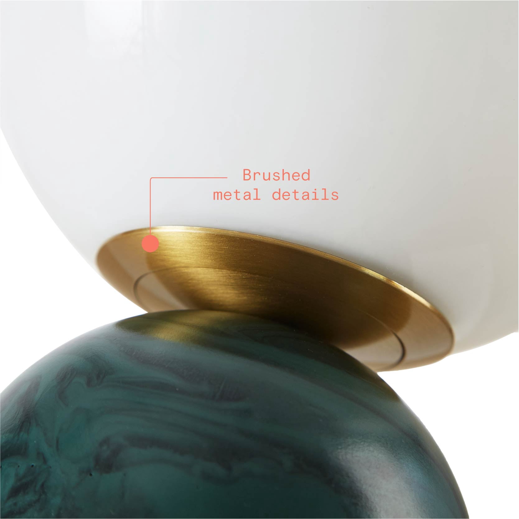 Beautiful Thyme Green Marble Uplight by Drew Barrymore, 9.25" H