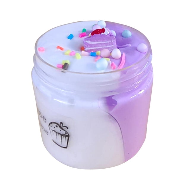 2 colores DIY Butter Slime Best Gifts Slime Cup Toy para niños niñas (púrpura blanco)