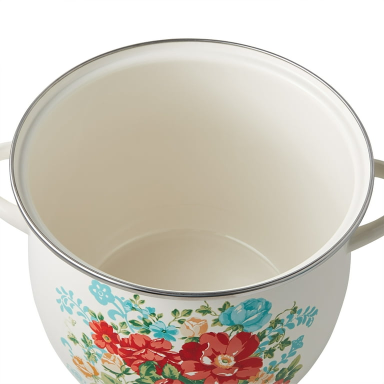 🎄 New Pioneer Woman Holiday Vintage Floral 12 Qt Stock Pot
