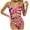 Red, variant on WREESH Womens One Piece Swimsuits Halter Siamese Swimsuits Bikini Print Beachwear Set Sleeveless Bathing Suits Black