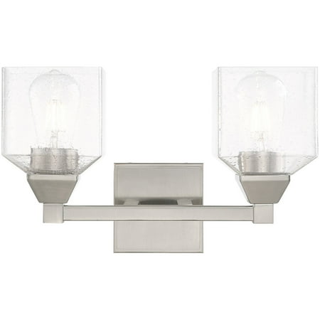 

Bathroom Vanity 2 Light Fixtures With Brushed Nickel Finish Steel Material Medium 10 200 Watts