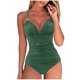 thumbnail image 1 of Acyse Womens Bikinis for Summer Clearance Juniors Cute Solid Color Hollow Out Siamese Swimsuits Bikini Print Beachwear Set, 1 of 3