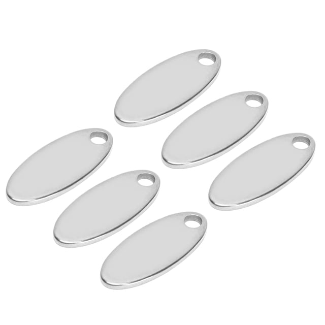 Óvalo 20pcs acero inoxidable colgante ovalado didio de perro con accesorio de joyas para joyas