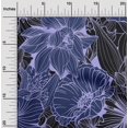 thumbnail image 2 of oneOone Polyester Spandex Medium Blue Fabric Asian Line Drawing Oriental Sewing Material Print Fabric By The Yard 56 Inch Wide, 2 of 4
