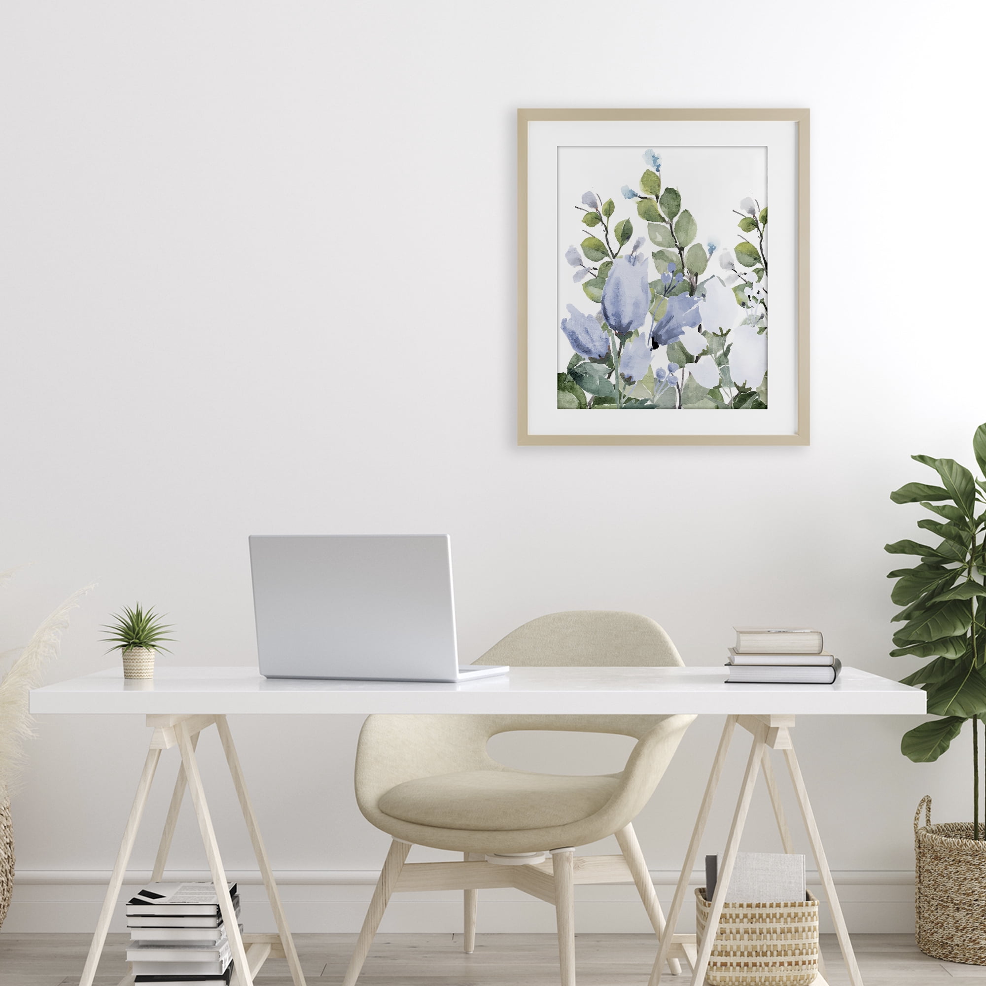 Stupell Industries Blue Spring Botanicals Birch Framed Print Under Glass, design by Kim Allen