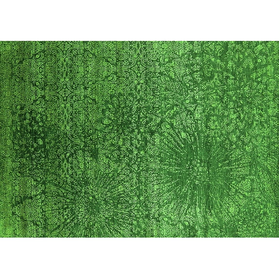 Ahgly Company Indoor Rectangle Oriental Green Industrial Area Rugs, 8' x 12'