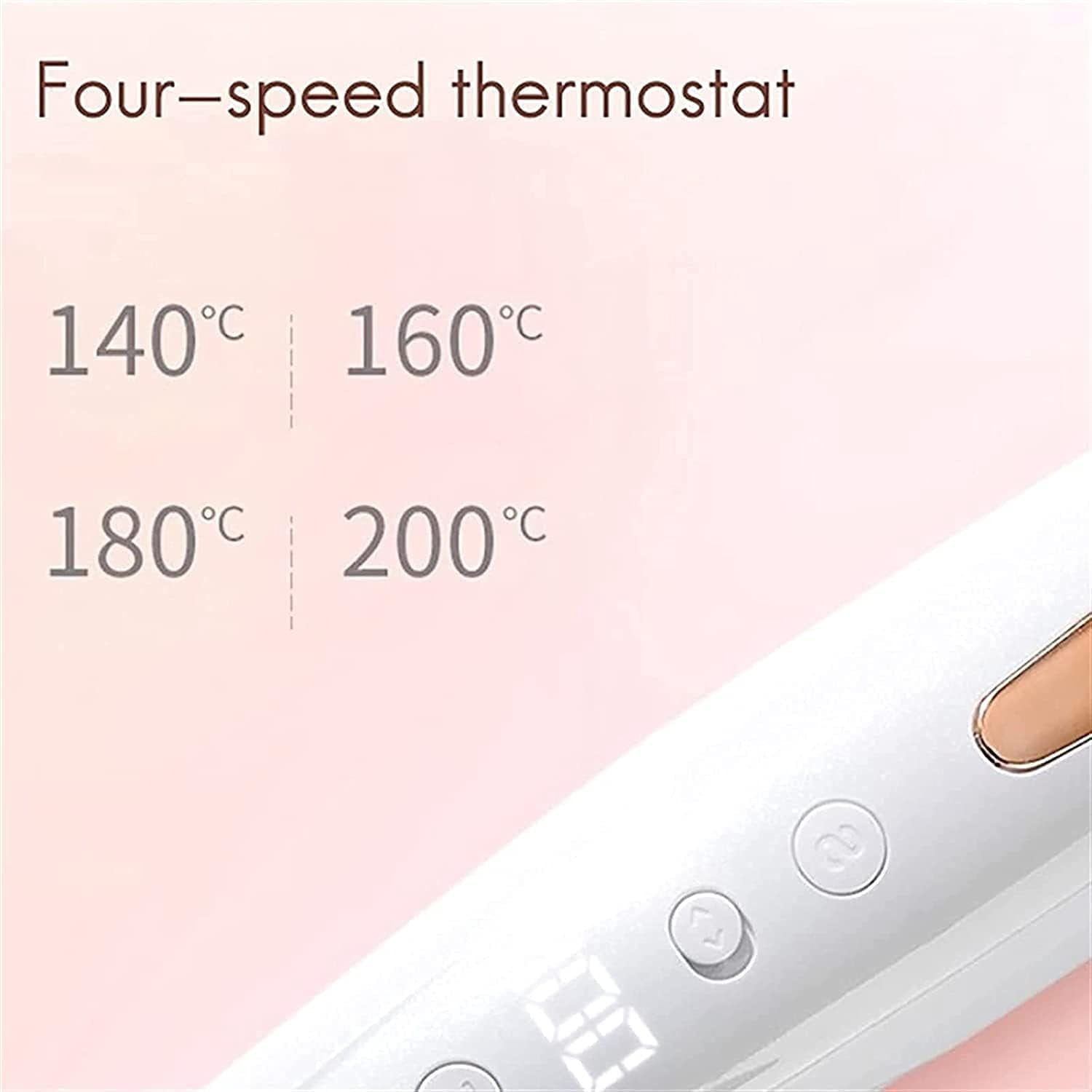 Cordless Hair Curler,Automatic Curling Iron with 6 Adjustable Temperature,Auto Rotating Ceramic Barrel Hair Curler Fast Heating, Portable USB Rechargeable Curling Iron Wand Create stylish hai,Pink