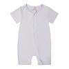 thumbnail image 1 of Summer Baby Girls Rompers Solid Zipper Sleeper Short Sleeve Jumpsuit Onesie Outfits Grey Infant Boy Clothes, 1 of 3