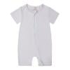 Toddler Girls Rompers Summer Solid Zipper Sleeper Short Sleeve Jumpsuit Onesie Outfits Grey Infant Boy Clothes