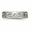 thumbnail image 3 of Titanium Polished Grooved CZ Ring 11 Size, 3 of 6