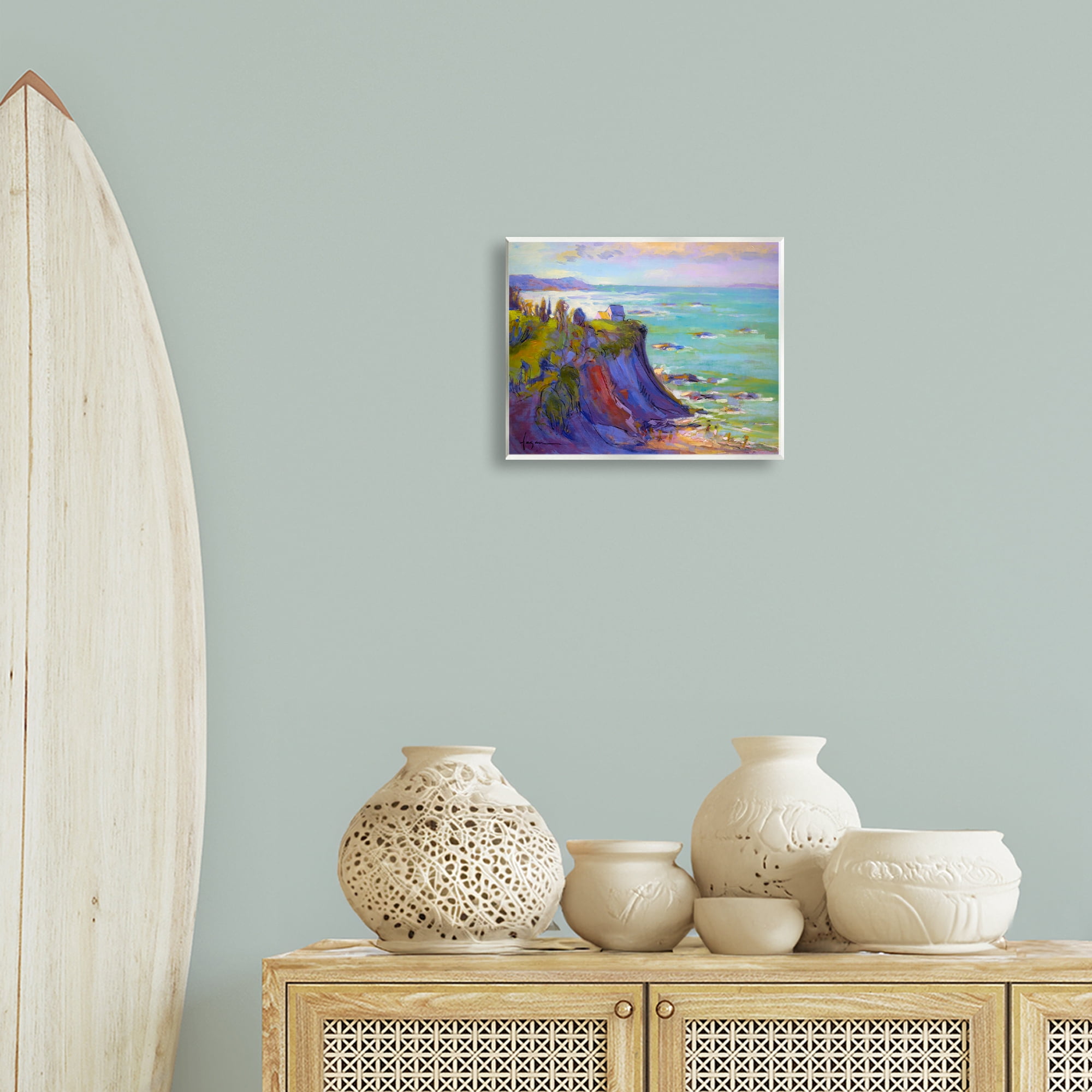 Stupell Industries Classic Cliff View Landscape & Nature Painting Unframed Art Print Wall Art, 14 x 11