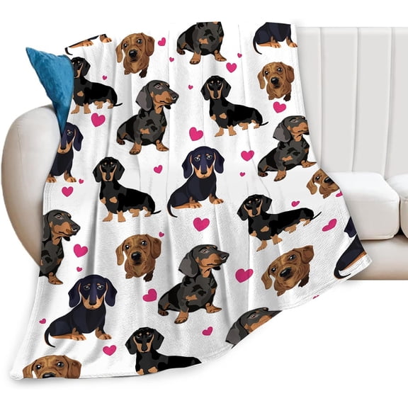 Dachshund Blanket for Girls Boys Women Gifts for Dachshund Lovers Dachshund Throw Blanket for Kids Adults Ultra Soft Cozy Fleece Blanket for Couch Sofa ​Bed 40"x50"