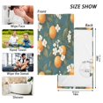 thumbnail image 6 of Yayeee 100% Cotton Hand Towels for Bathroom 16" x 28" Soft Absorbent Kitchen Towel, Green Floral Orange, 6 of 7