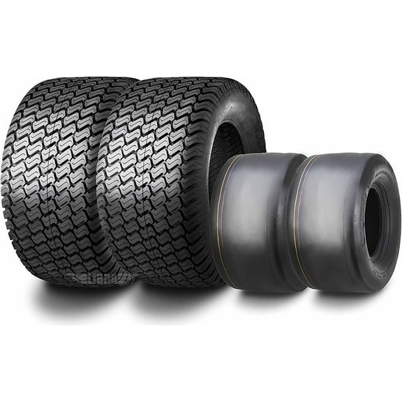 Set 4 WANDA Zero-Turn Lawn Mower Turf Tires 13x6.5-6 Front & 24x12-12 Rear /4PR -13207/13051