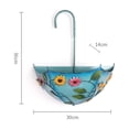 thumbnail image 3 of Tarmeek Blue Iron Wall Mounted Umbrella Shaped Plant Container - No Drill Hanging Decorative Planter for Indoor Outdoor Garden Patio Balcony Decorations, 3 of 6