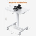 thumbnail image 2 of Mobile Desk Workstation with Wheels, Portable Small Rolling Standing Desk, Mobile Standing Desk, Standing Table, Laptop Desk, Computer Desk, Adjustable Height, 2 of 6