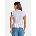 thumbnail image 3 of Time And Tru Women's Textured Tie Front Top, Sizes XS-XXXL, 3 of 5