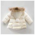 thumbnail image 4 of ATOGUTA Toddler Jackets for Girls Hooded Snowsuit Coat Winter Warm Children Clothes Down Windproof Jacket Outerwear White, Size 6M-5T, 4 of 6