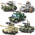 thumbnail image 1 of Bloques de construcción ensamblados con partículas pequeñas, vehículo blindado militar, tanque, traje de juguete para niño, 1 of 2