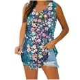 thumbnail image 2 of Xixinqiwan V Neck Tank Top for Women Summer Casual Sleeveless Tops Loose Fit Business Cute Floral Blouse Basic Shirt, 2 of 4