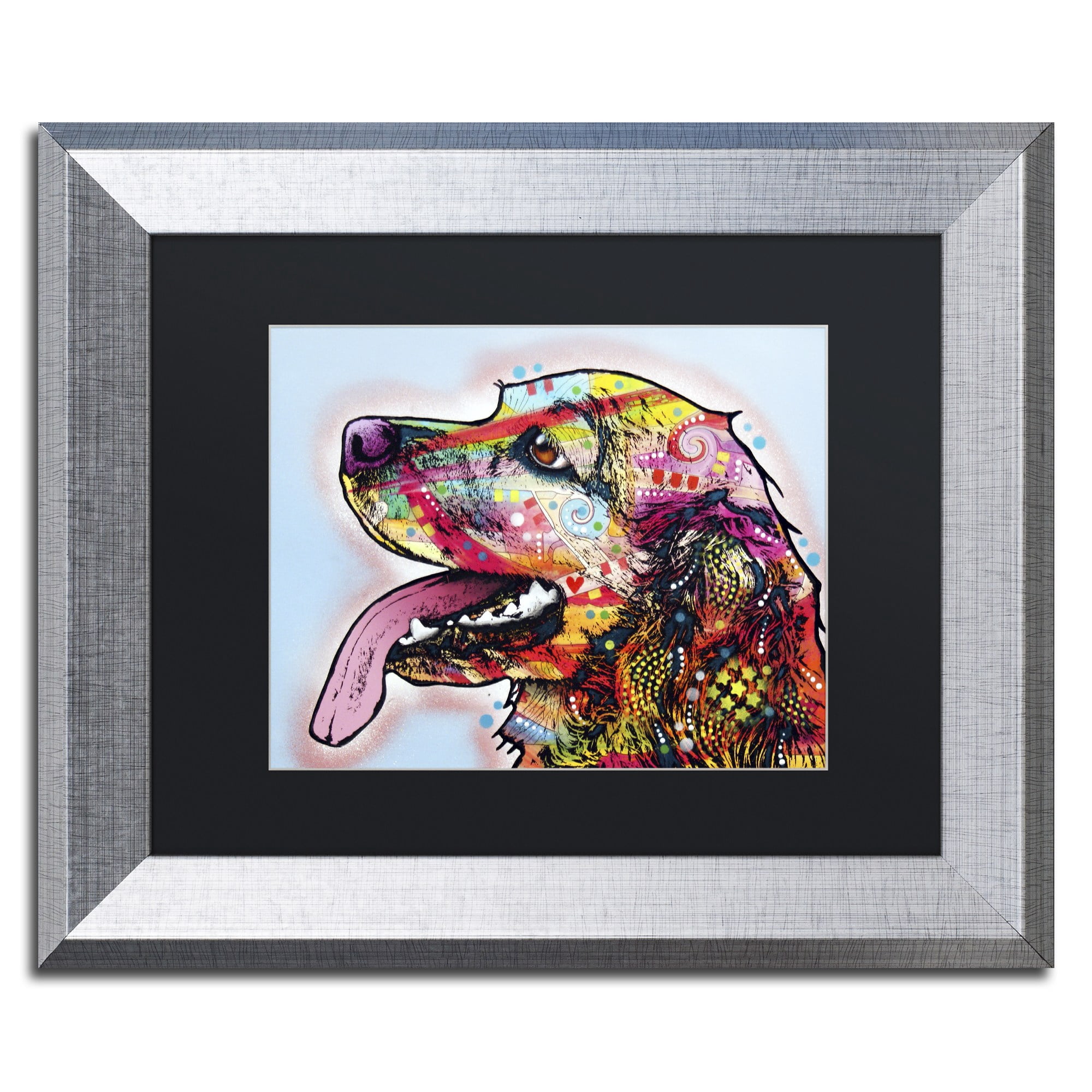 Trademark Fine Art "Cocker Spaniel" Canvas Art by Dean Russo, Black Matte, Silver Frame