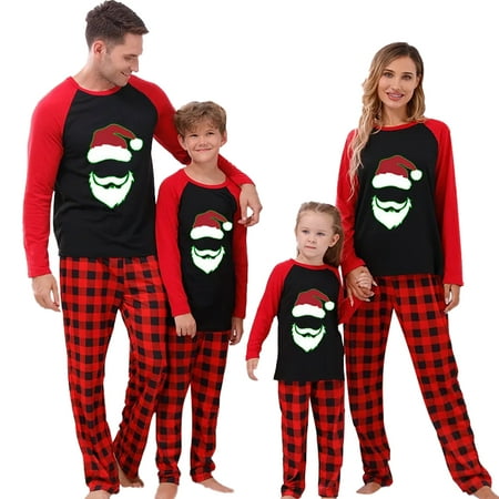 

Christmas Pajamas Family Matching Sets Glow in Dark Print Sleepwear Pjs for Men/Women/Kids/Baby/Dogs Christmas Holiday